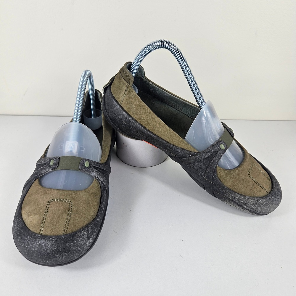 Patagonia Sugar & Spice Womens 7 Mary Jane Flats Juniper Green Suede Loafers